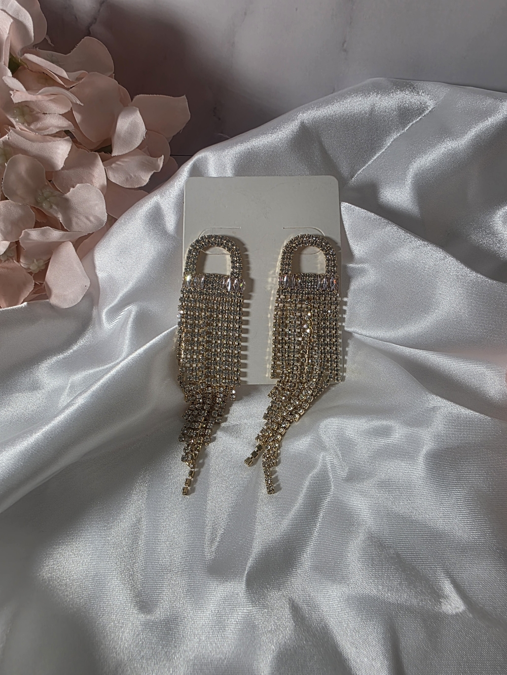 Forever 21 - Gold Tassel Rhinestone Drop Earrings